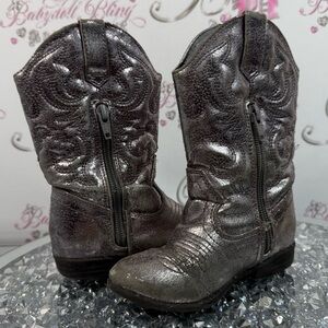 Candies cowgirl boots cowboy shiny silver distressed Metallic Cowboy Boots